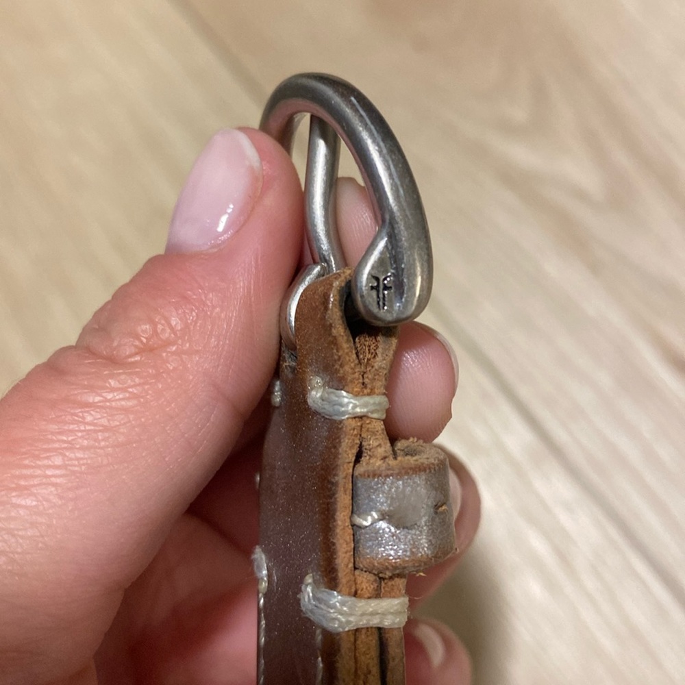 Silver and Brown Frye Belt Size Small